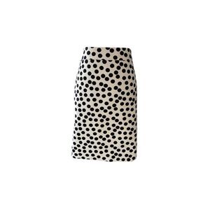 Ann Taylor ivory and black polka dot cotton pencil skirt 6